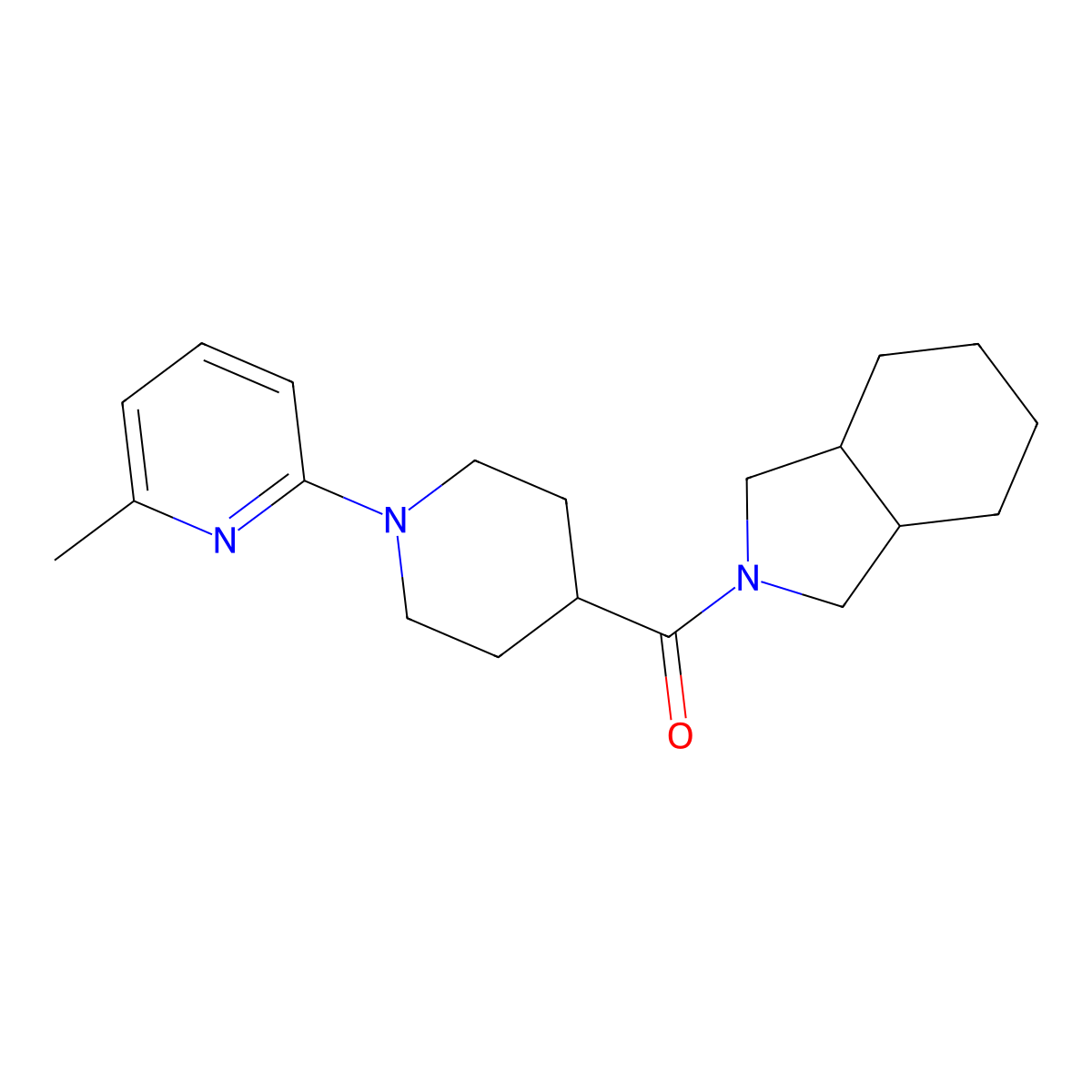 2-[1-(6-methylpyridin-2-yl)piperidine-4-carbonyl]-octahydro-1H-isoindole molecular structure, CAS 3054583-92-2
