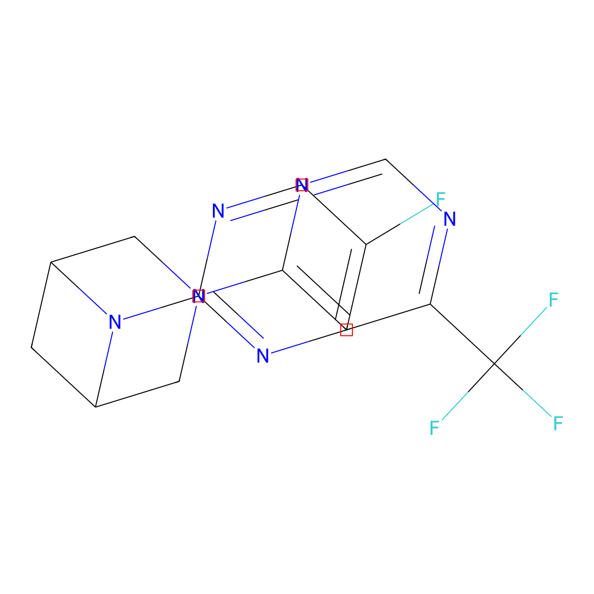 6-(5-Fluoropyrimidin-2-yl)-3-[6-(trifluoromethyl)pyrimidin-4-yl]-3,6-diazabicyclo[3.1.1]heptane molecular structure, CAS 3054583-95-5