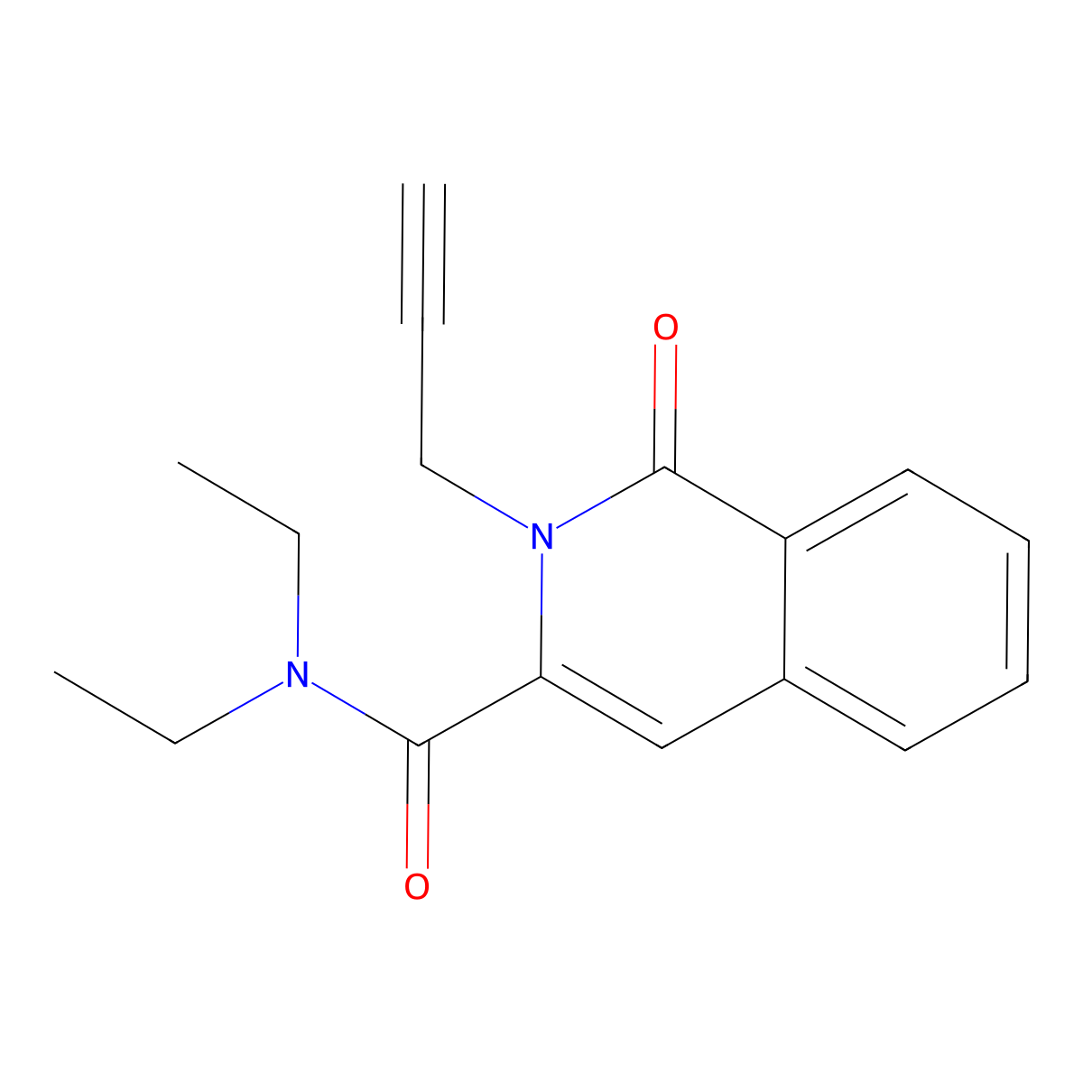 N,N-diethyl-1-oxo-2-(prop-2-yn-1-yl)-1,2-dihydroisoquinoline-3-carboxamide molecular structure, CAS 3054583-98-8