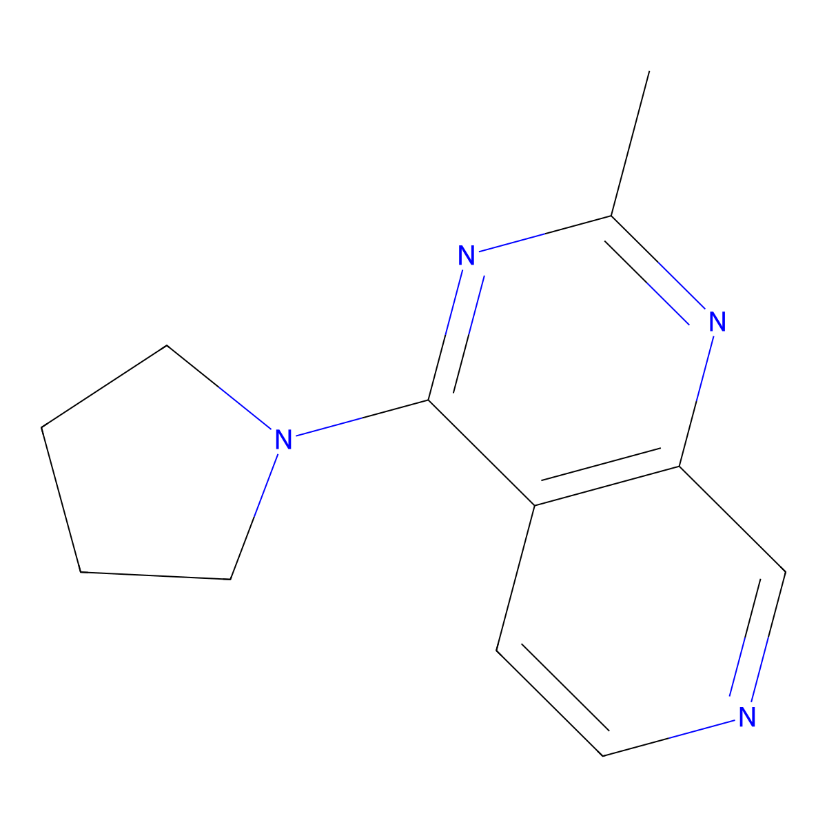 1-{2-Methylpyrido[3,4-d]pyrimidin-4-yl}pyrrolidine molecular structure, CAS 3054584-01-6