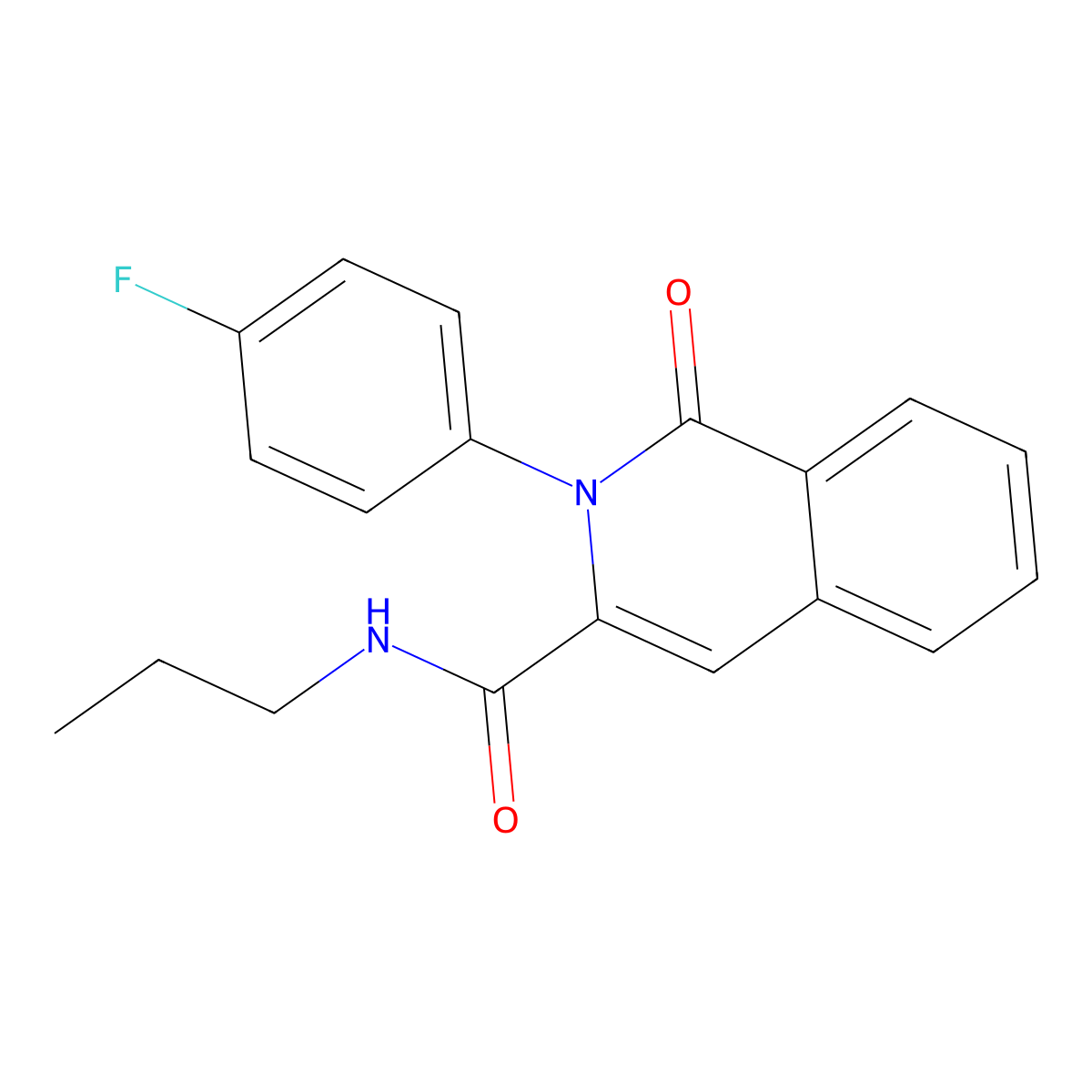 2-(4-fluorophenyl)-1-oxo-N-propyl-1,2-dihydroisoquinoline-3-carboxamide molecular structure, CAS 3054584-06-1