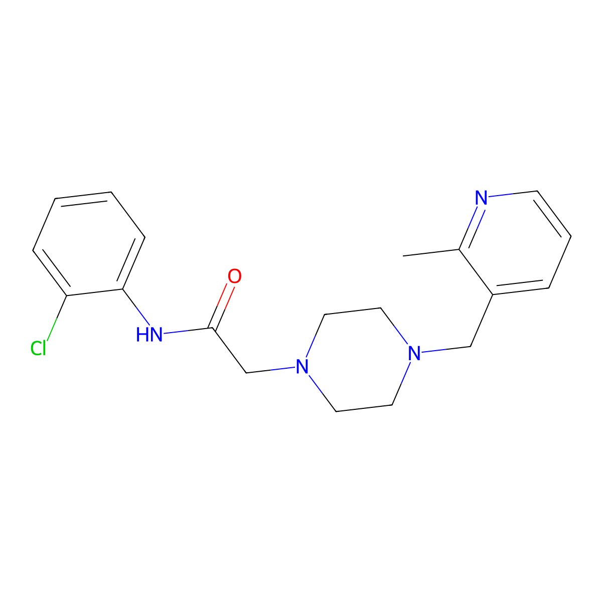 N-(2-chlorophenyl)-2-{4-[(2-methylpyridin-3-yl)methyl]piperazin-1-yl}acetamide molecular structure, CAS 3054584-14-1