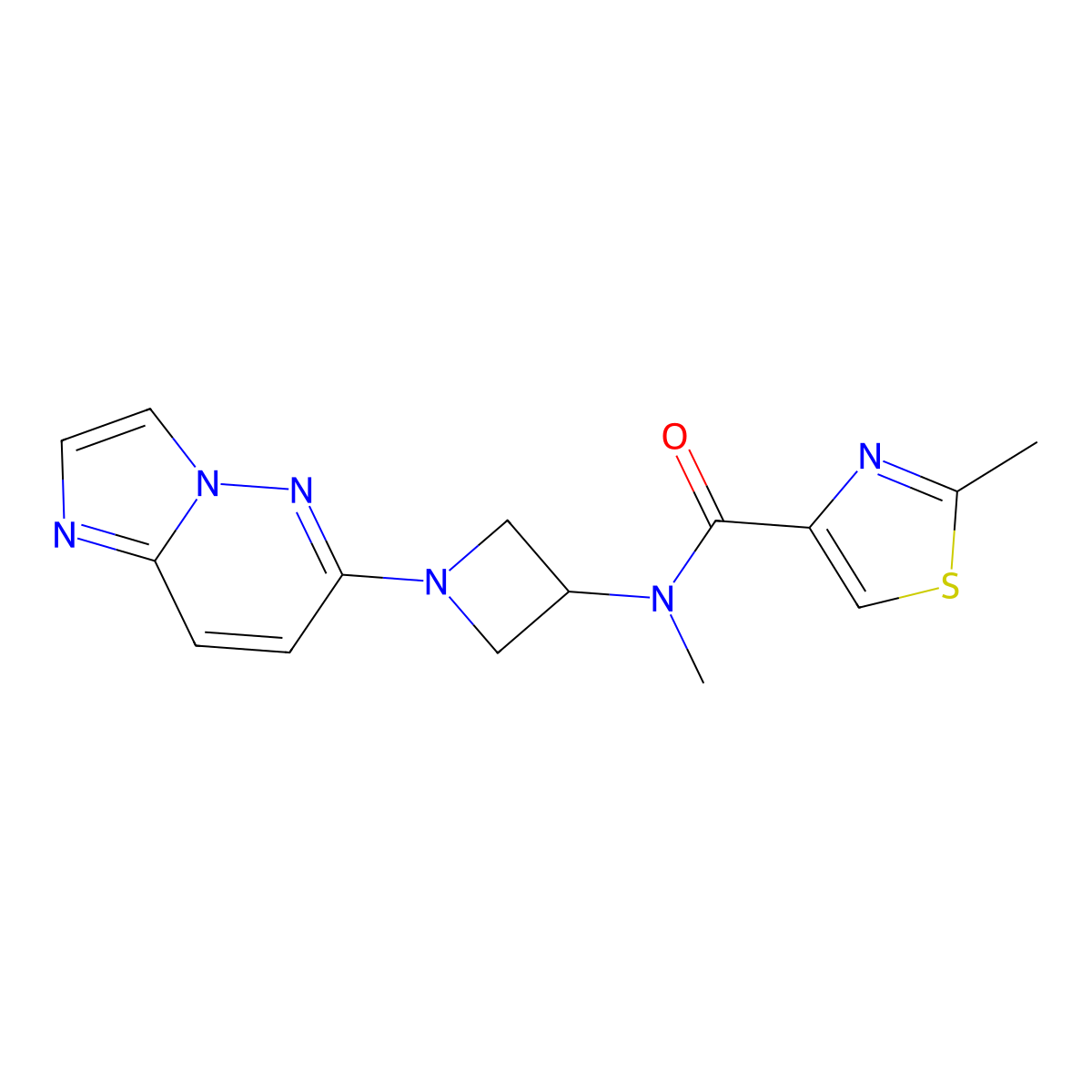 N-(1-{imidazo[1,2-b]pyridazin-6-yl}azetidin-3-yl)-N,2-dimethyl-1,3-thiazole-4-carboxamide molecular structure, CAS 3054584-21-0