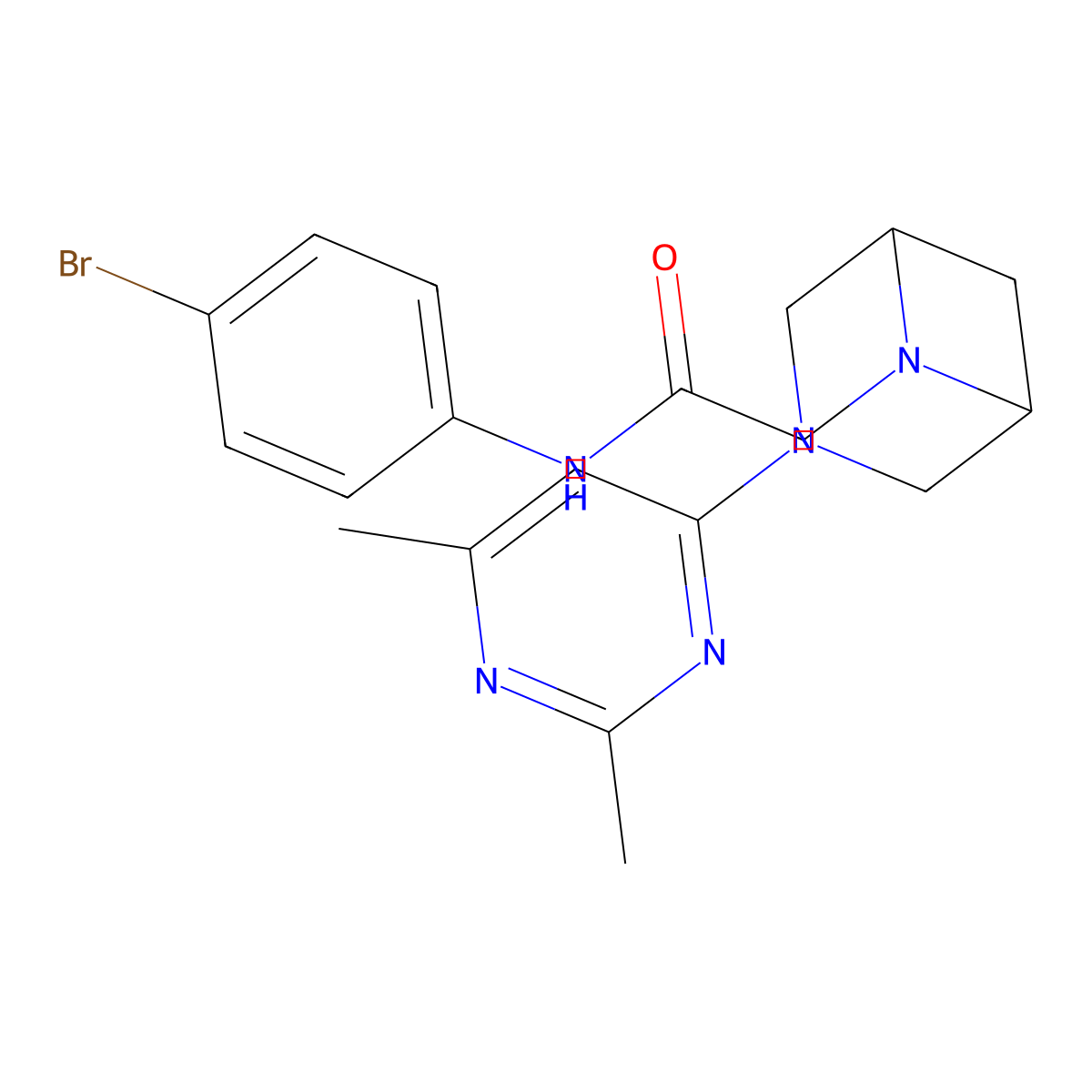 N-(4-bromophenyl)-2-[3-(2,6-dimethylpyrimidin-4-yl)-3,6-diazabicyclo[3.1.1]heptan-6-yl]acetamide molecular structure, CAS 3054584-32-3