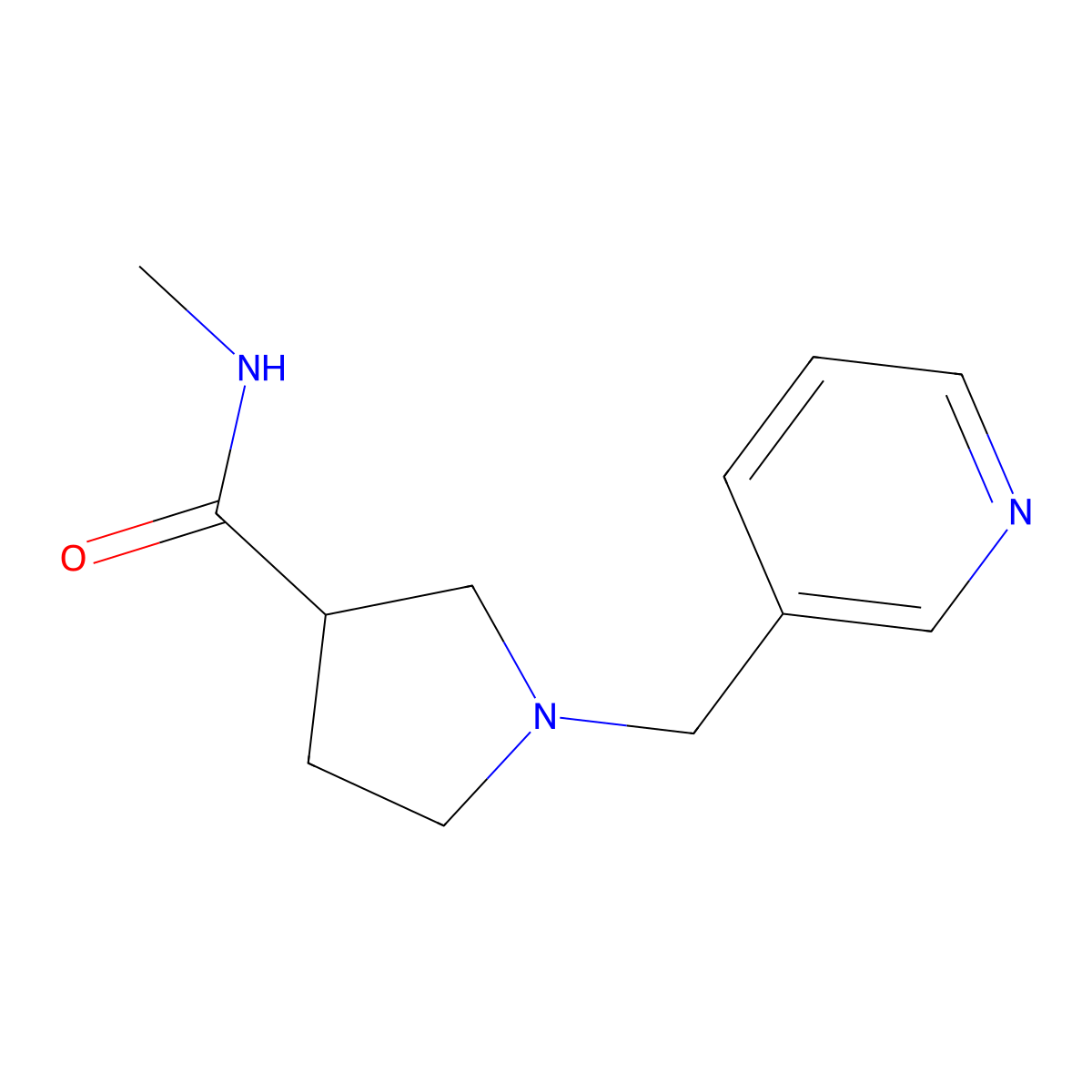 N-methyl-1-[(pyridin-3-yl)methyl]pyrrolidine-3-carboxamide molecular structure, CAS 3054584-36-7