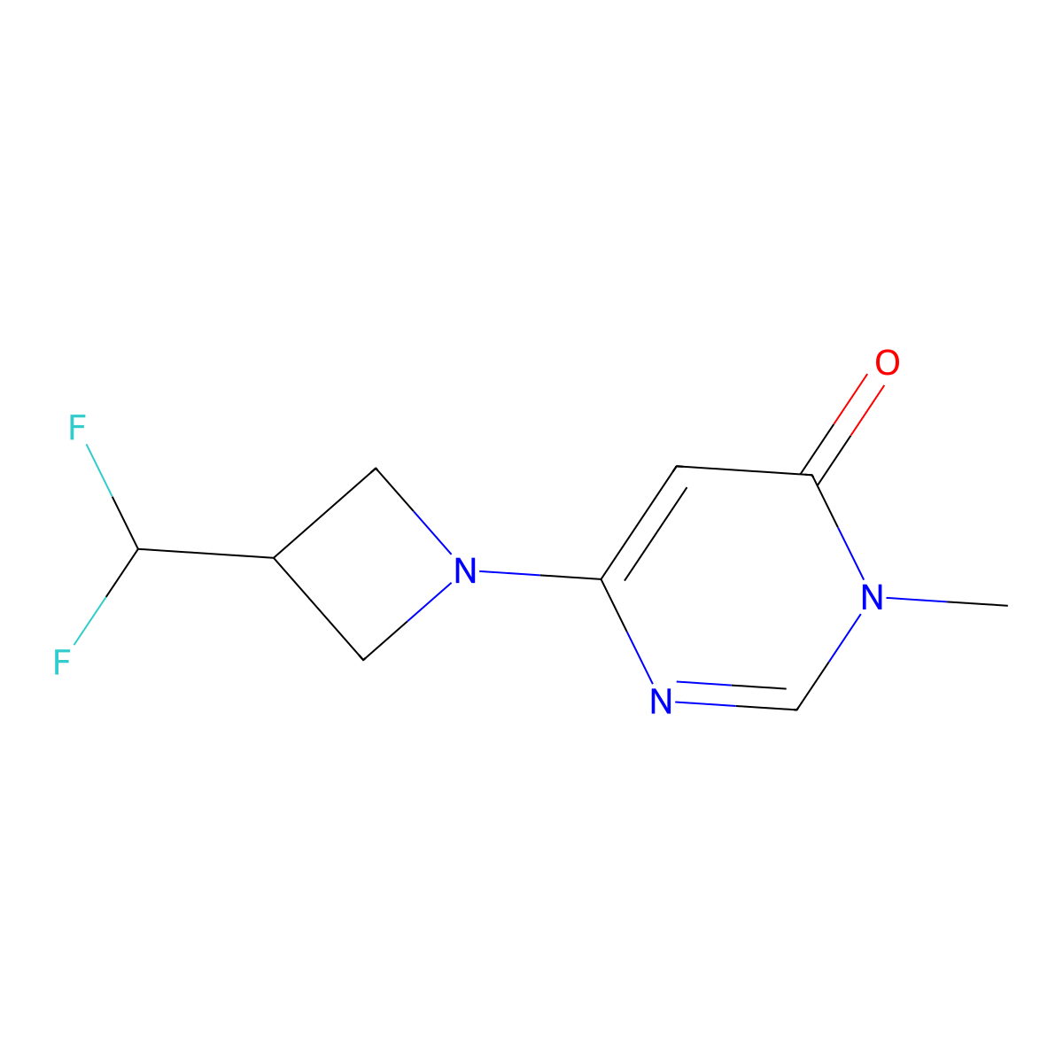6-[3-(Difluoromethyl)azetidin-1-yl]-3-methyl-3,4-dihydropyrimidin-4-one molecular structure, CAS 3054584-42-5
