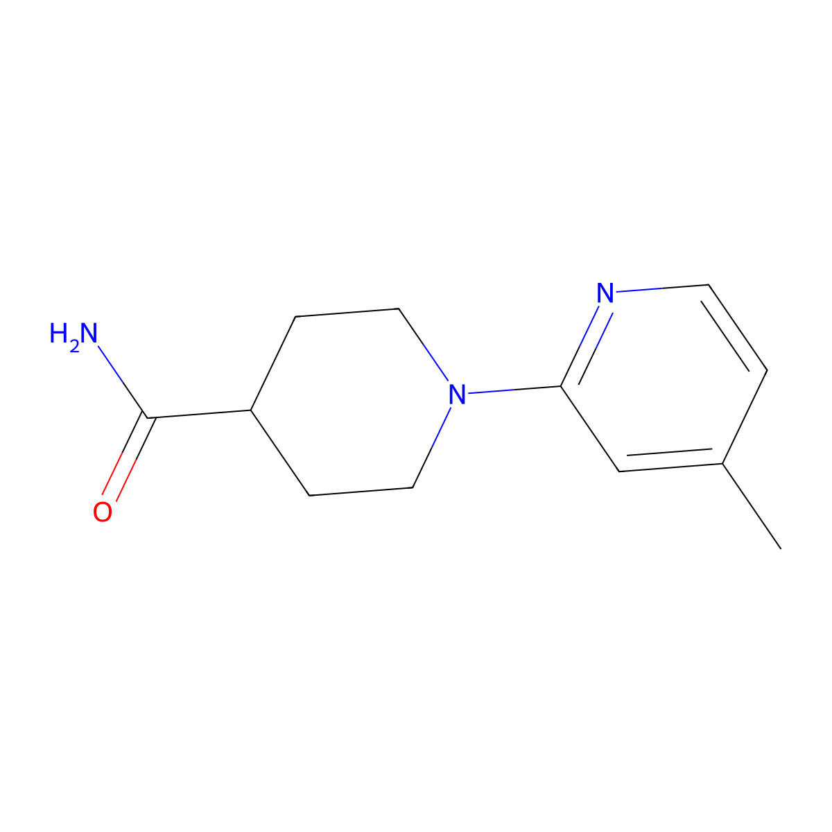 1-(4-Methylpyridin-2-yl)piperidine-4-carboxamide molecular structure, CAS 3054584-56-1