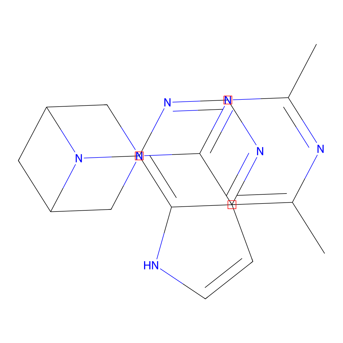 3-(2,6-dimethylpyrimidin-4-yl)-6-{5H-pyrrolo[3,2-d]pyrimidin-4-yl}-3,6-diazabicyclo[3.1.1]heptane molecular structure, CAS 3054584-59-4