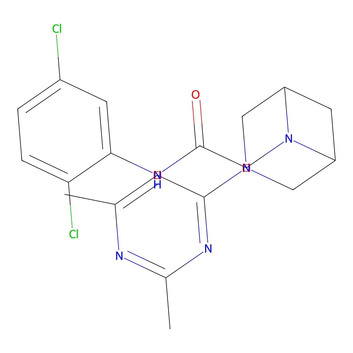 N-(2,5-dichlorophenyl)-2-[3-(2,6-dimethylpyrimidin-4-yl)-3,6-diazabicyclo[3.1.1]heptan-6-yl]acetamide molecular structure, CAS 3054584-78-7