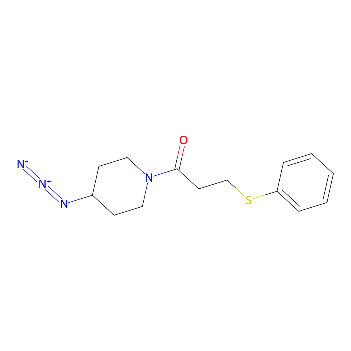 1-(4-Azidopiperidin-1-yl)-3-(phenylsulfanyl)propan-1-one molecular structure, CAS 3054584-89-0