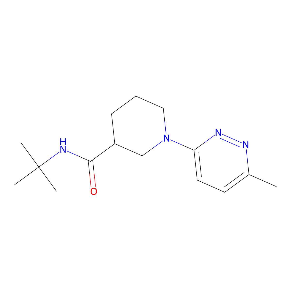 N-tert-butyl-1-(6-methylpyridazin-3-yl)piperidine-3-carboxamide molecular structure, CAS 3054585-19-9