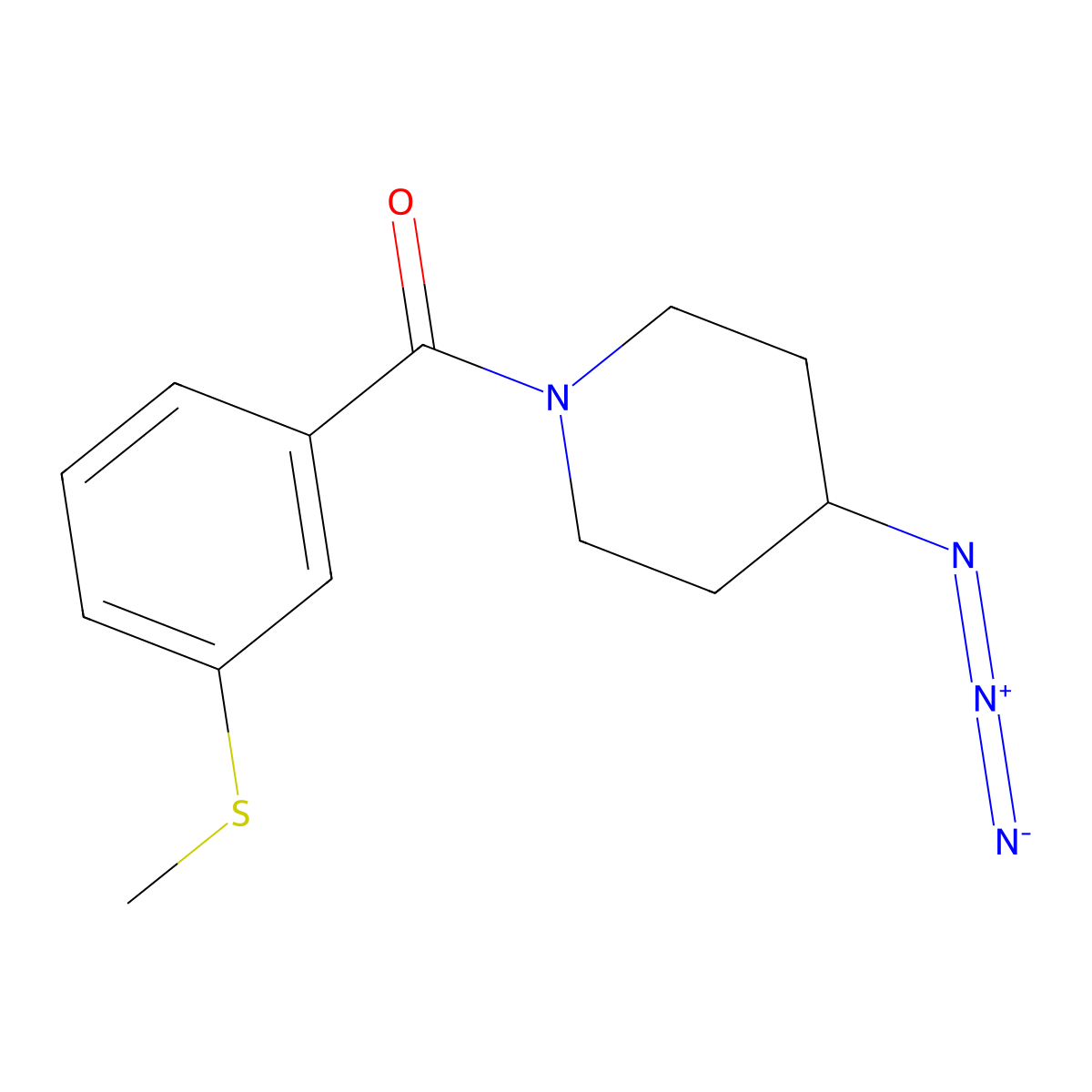 4-Azido-1-[3-(methylsulfanyl)benzoyl]piperidine molecular structure, CAS 3054585-44-0