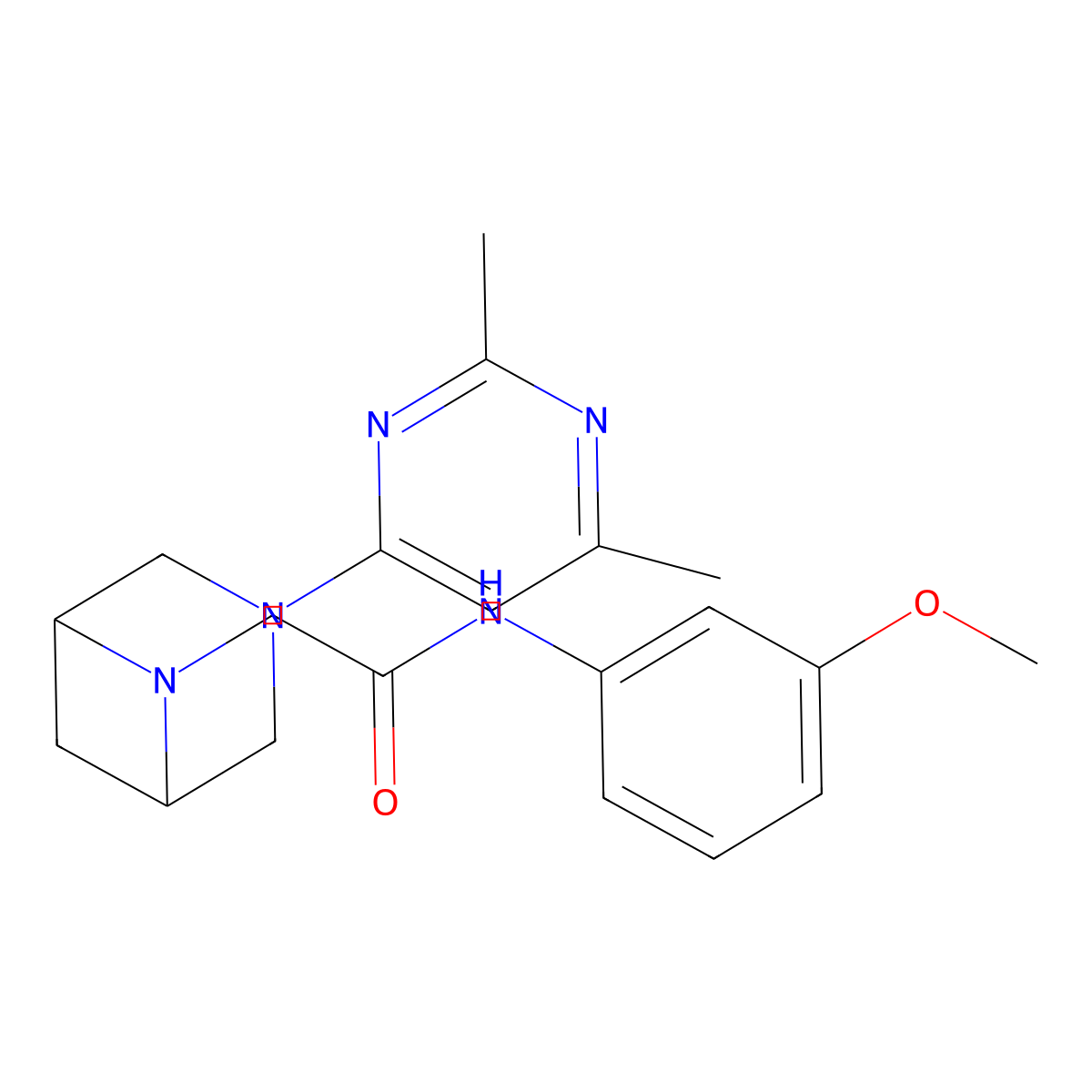2-[3-(2,6-dimethylpyrimidin-4-yl)-3,6-diazabicyclo[3.1.1]heptan-6-yl]-N-(3-methoxyphenyl)acetamide molecular structure, CAS 3054585-53-1
