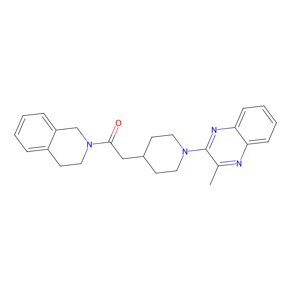 2-[1-(3-Methylquinoxalin-2-yl)piperidin-4-yl]-1-(1,2,3,4-tetrahydroisoquinolin-2-yl)ethan-1-one molecular structure, CAS 3054585-59-7