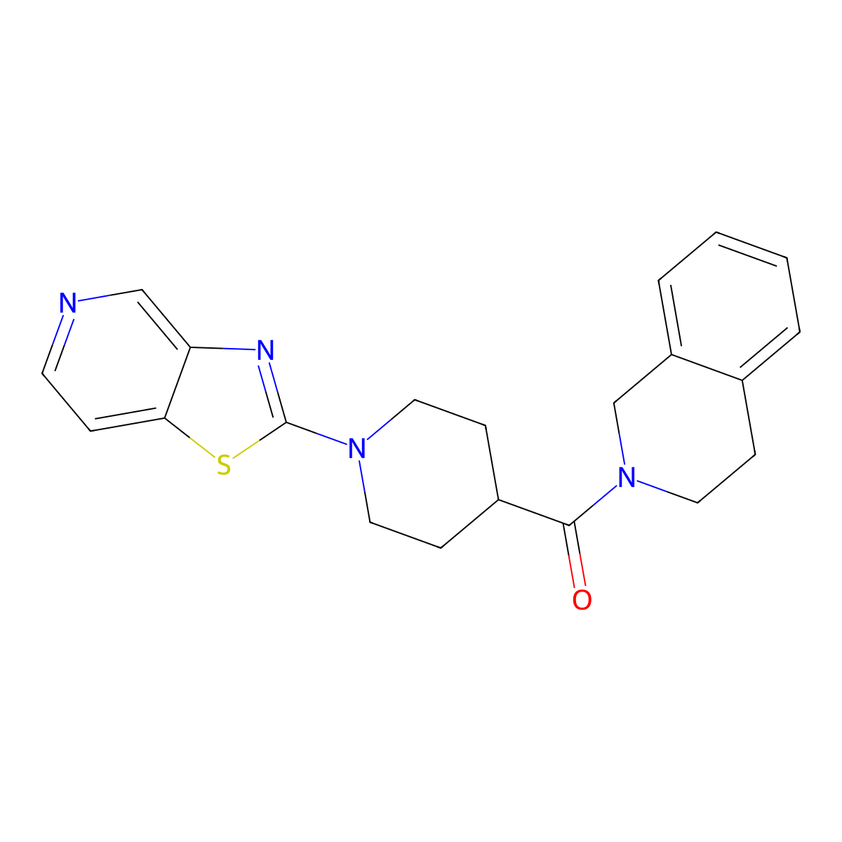 2-(1-{[1,3]Thiazolo[4,5-c]pyridin-2-yl}piperidine-4-carbonyl)-1,2,3,4-tetrahydroisoquinoline molecular structure, CAS 3054585-89-3