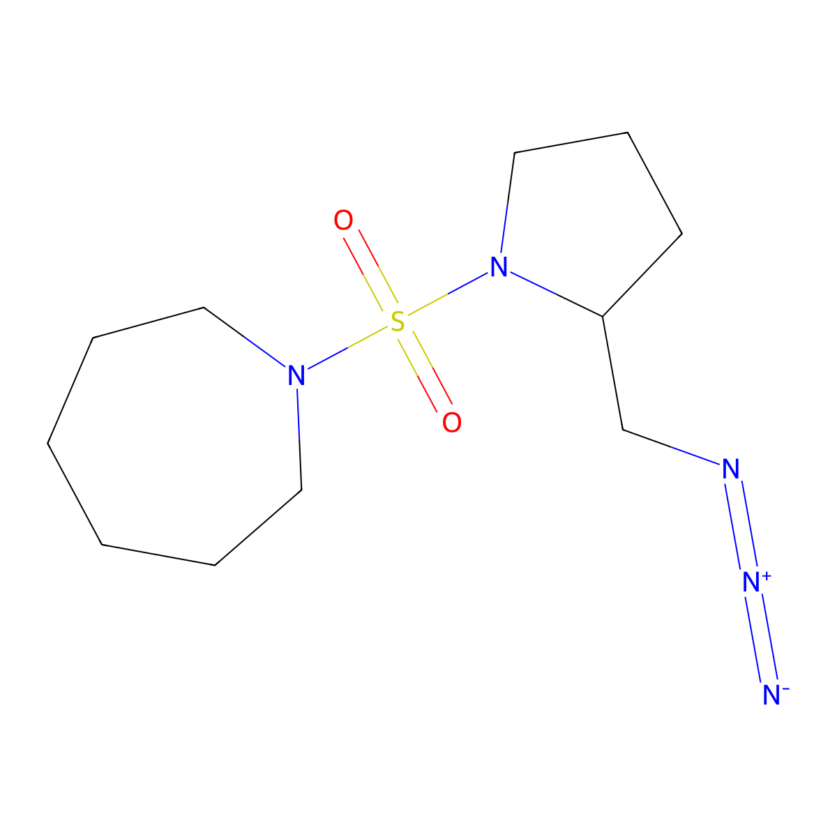 1-{[2-(Azidomethyl)pyrrolidin-1-yl]sulfonyl}azepane molecular structure, CAS 3054585-91-7