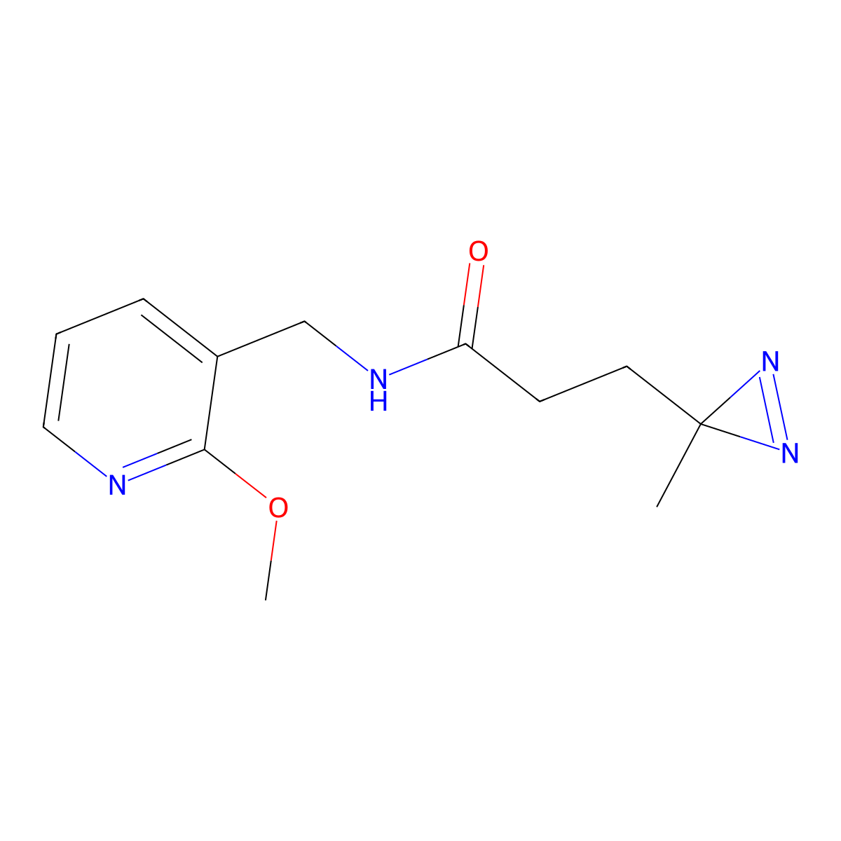 N-[(2-methoxypyridin-3-yl)methyl]-3-(3-methyl-3H-diazirin-3-yl)propanamide molecular structure, CAS 3054586-02-3
