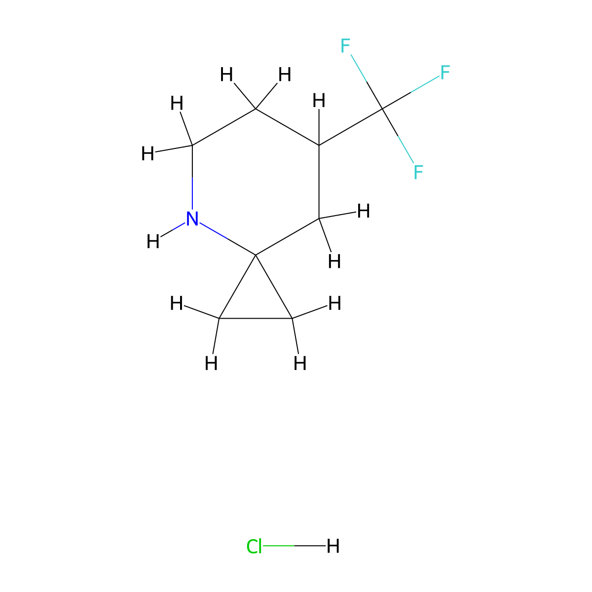 7-(Trifluoromethyl)-4-azaspiro[2.5]octane hydrochloride molecular structure, CAS 3054586-09-0