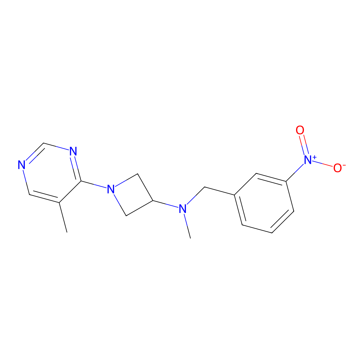 N-methyl-1-(5-methylpyrimidin-4-yl)-N-[(3-nitrophenyl)methyl]azetidin-3-amine molecular structure, CAS 3054586-12-5