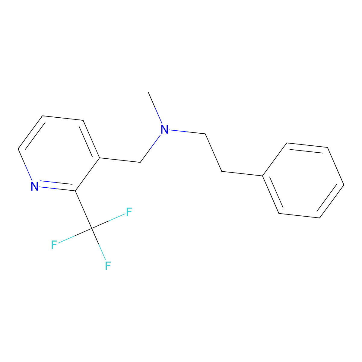 Methyl(2-phenylethyl){[2-(trifluoromethyl)pyridin-3-yl]methyl}amine molecular structure, CAS 3054586-17-0