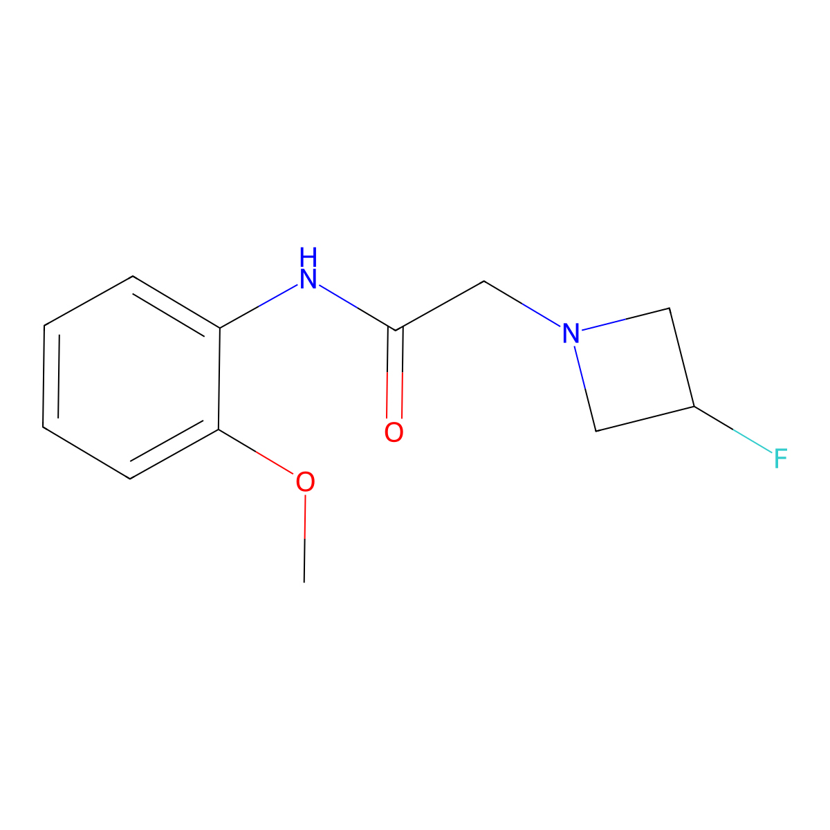 2-(3-fluoroazetidin-1-yl)-N-(2-methoxyphenyl)acetamide molecular structure, CAS 3054586-23-8