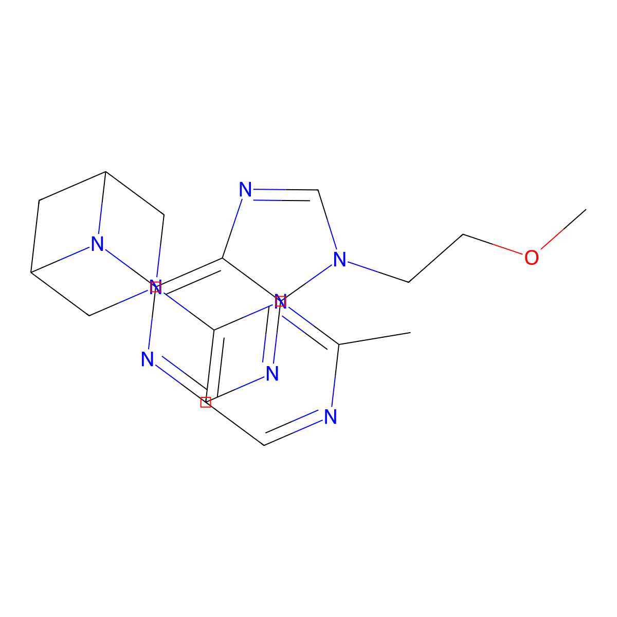 9-(2-methoxyethyl)-6-[3-(2-methylpyrimidin-4-yl)-3,6-diazabicyclo[3.1.1]heptan-6-yl]-9H-purine molecular structure, CAS 3054586-28-3