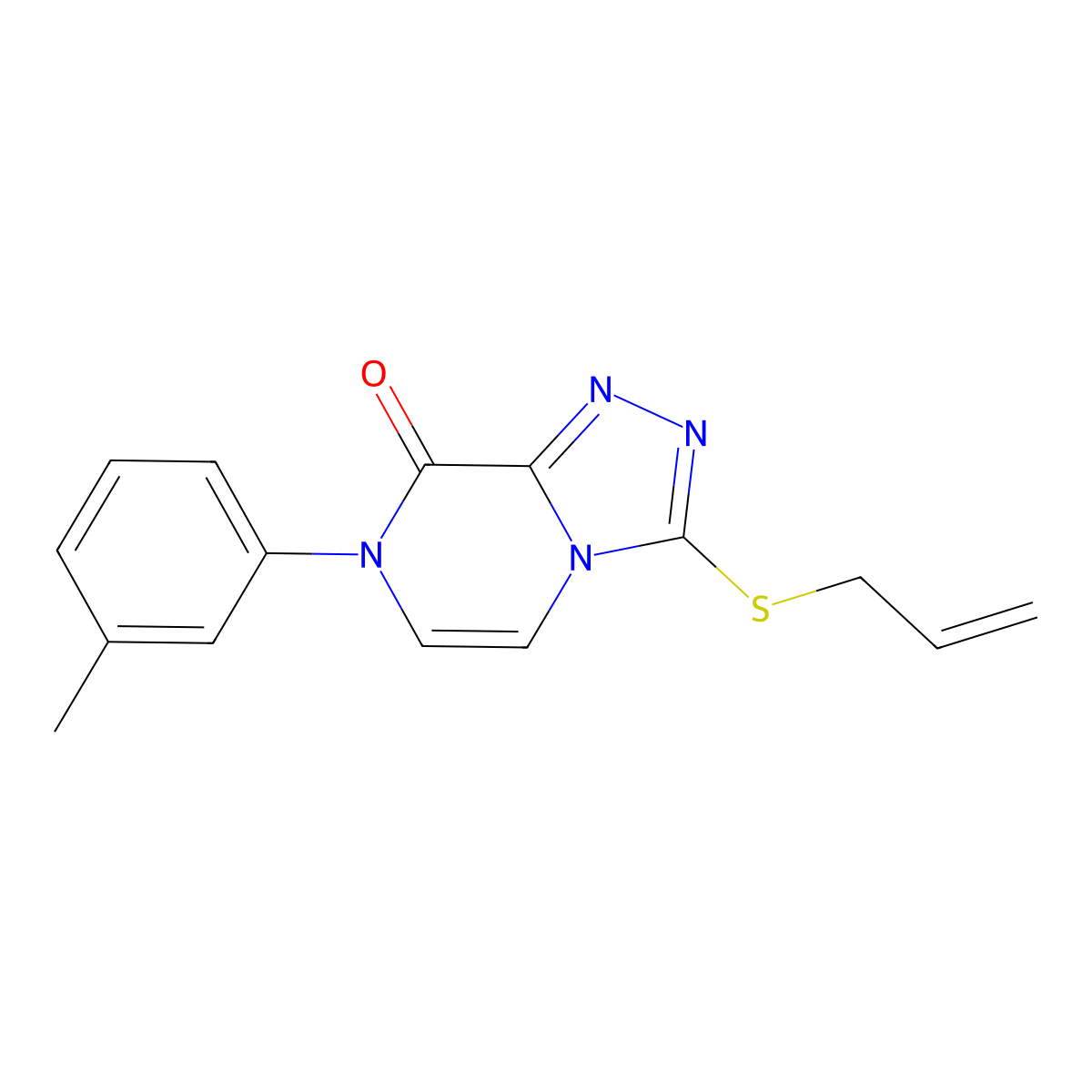 7-(3-methylphenyl)-3-(prop-2-en-1-ylsulfanyl)-7H,8H-[1,2,4]triazolo[4,3-a]pyrazin-8-one molecular structure, CAS 3054586-29-4