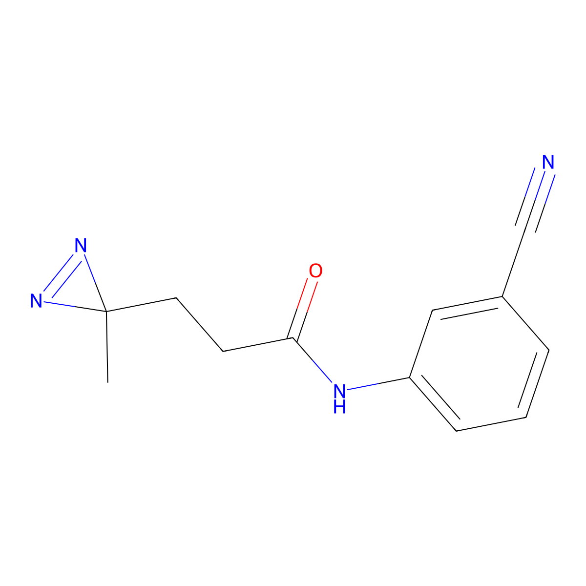 N-(3-cyanophenyl)-3-(3-methyl-3H-diazirin-3-yl)propanamide molecular structure, CAS 3054586-34-1