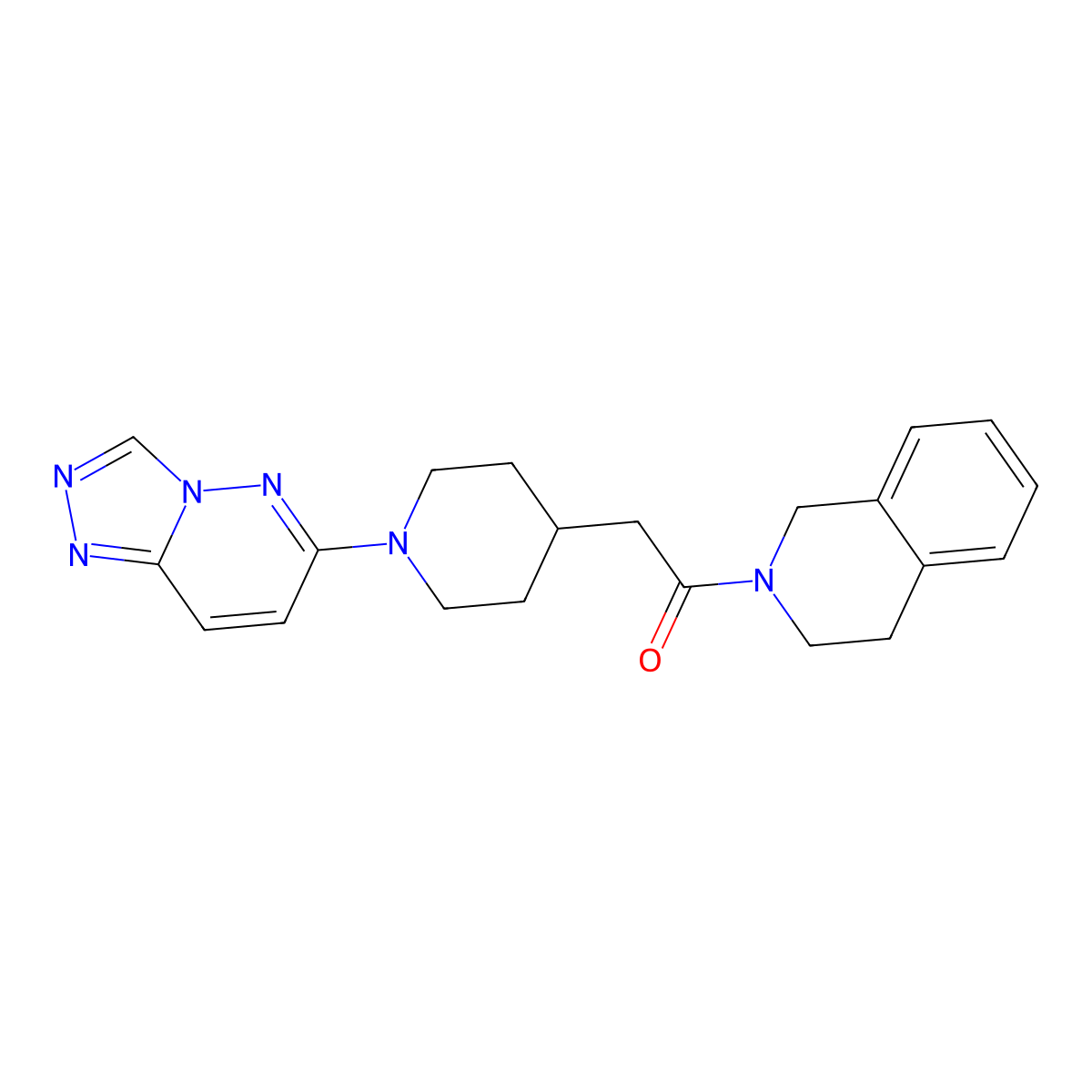 1-(1,2,3,4-Tetrahydroisoquinolin-2-yl)-2-(1-{[1,2,4]triazolo[4,3-b]pyridazin-6-yl}piperidin-4-yl)ethan-1-one molecular structure, CAS 3054586-41-0