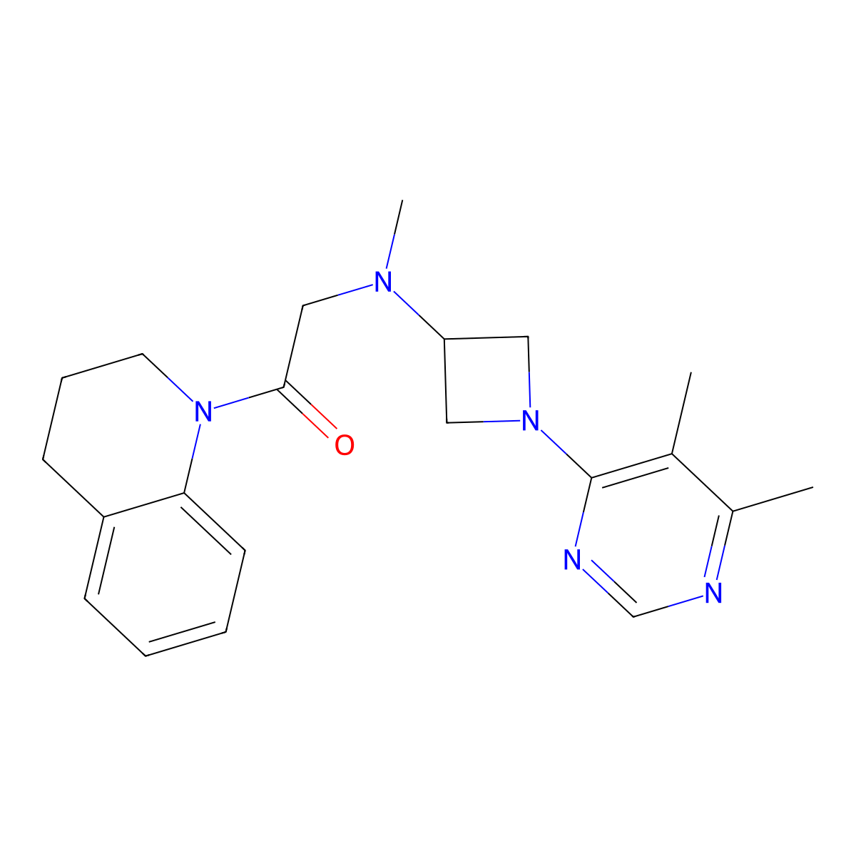 2-{[1-(5,6-Dimethylpyrimidin-4-yl)azetidin-3-yl](methyl)amino}-1-(1,2,3,4-tetrahydroquinolin-1-yl)ethan-1-one molecular structure, CAS 3054586-45-4