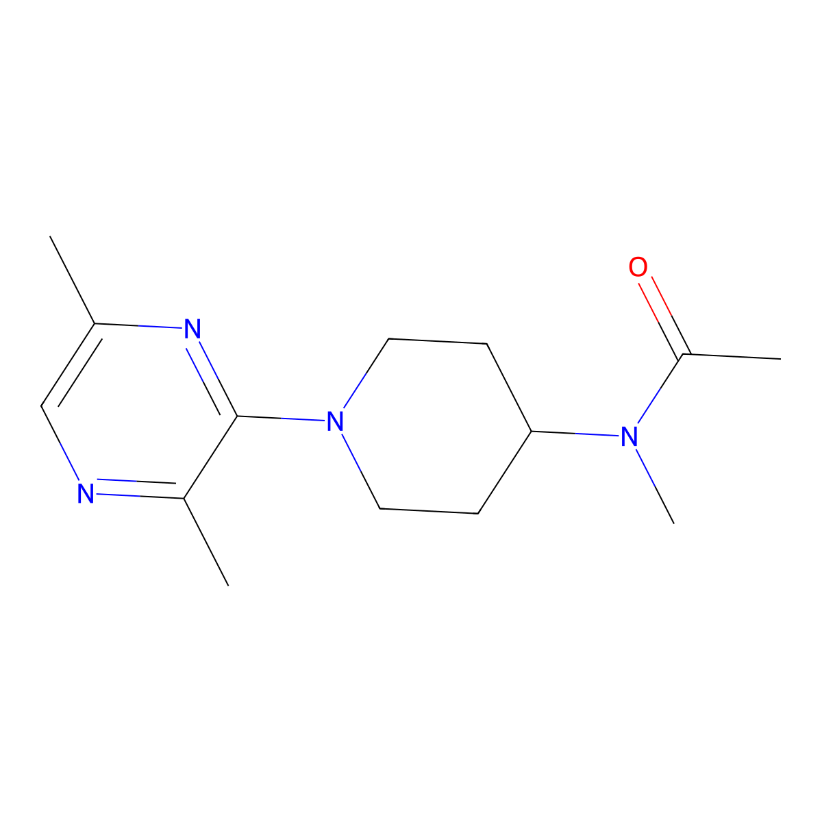 N-[1-(3,6-dimethylpyrazin-2-yl)piperidin-4-yl]-N-methylacetamide molecular structure, CAS 3054586-58-9