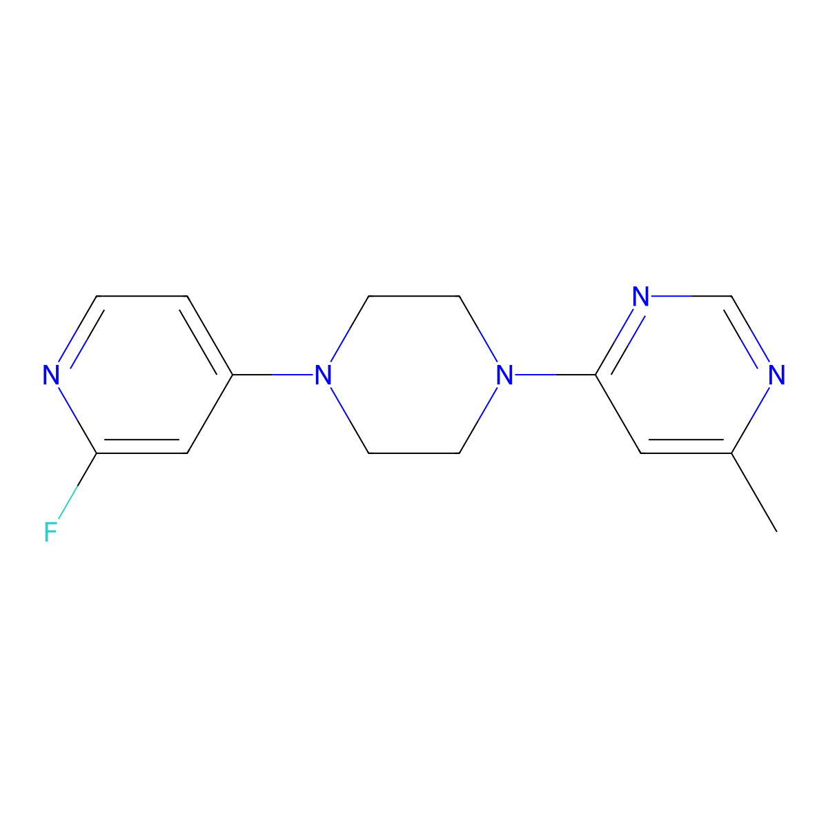 4-[4-(2-Fluoropyridin-4-yl)piperazin-1-yl]-6-methylpyrimidine molecular structure, CAS 3054586-69-2