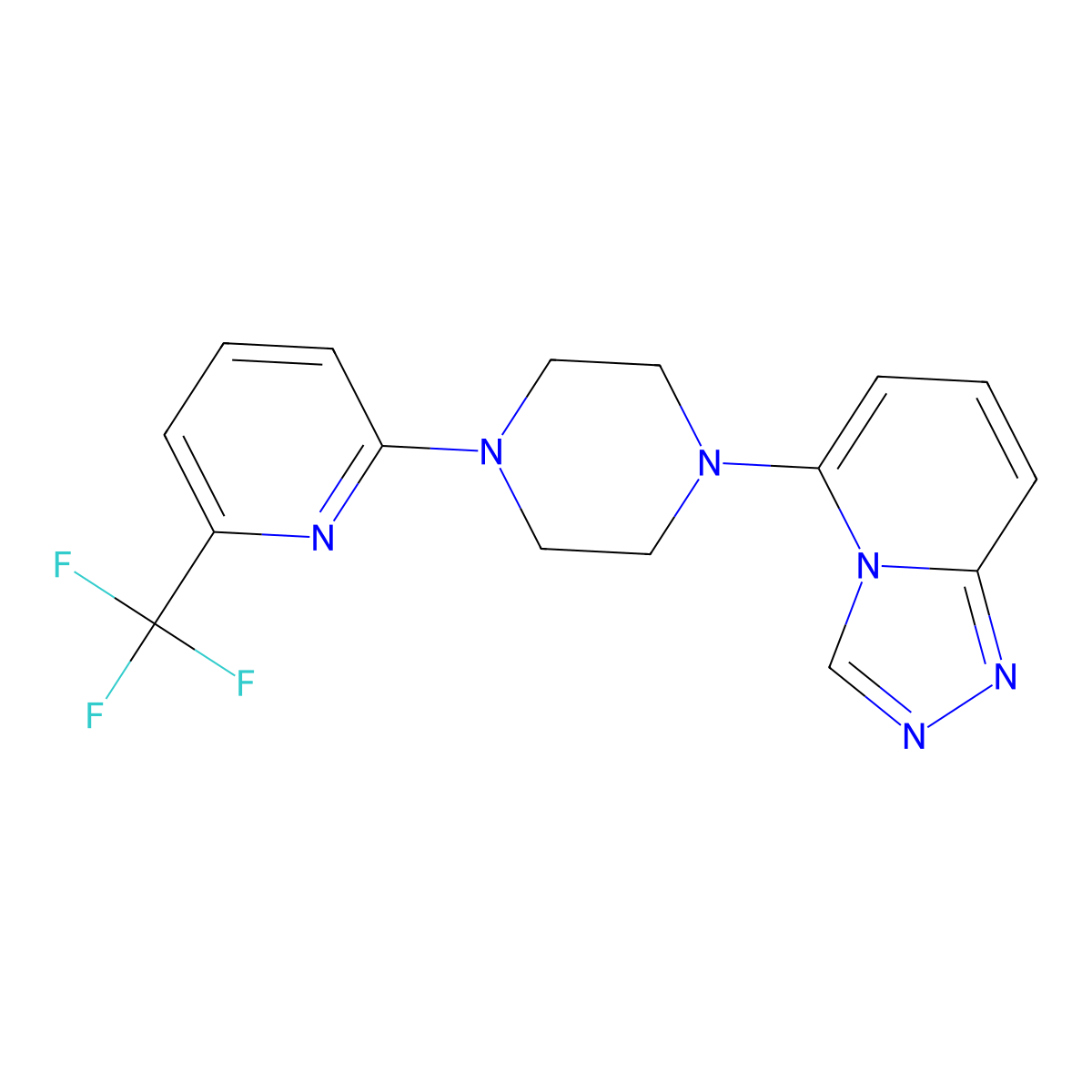 1-{[1,2,4]Triazolo[4,3-a]pyridin-5-yl}-4-[6-(trifluoromethyl)pyridin-2-yl]piperazine molecular structure, CAS 3054586-70-5