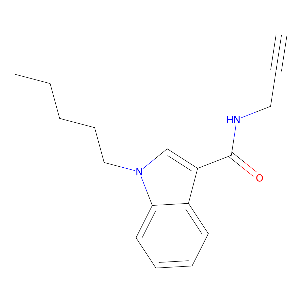 1-pentyl-N-(prop-2-yn-1-yl)-1H-indole-3-carboxamide molecular structure, CAS 3054586-87-4