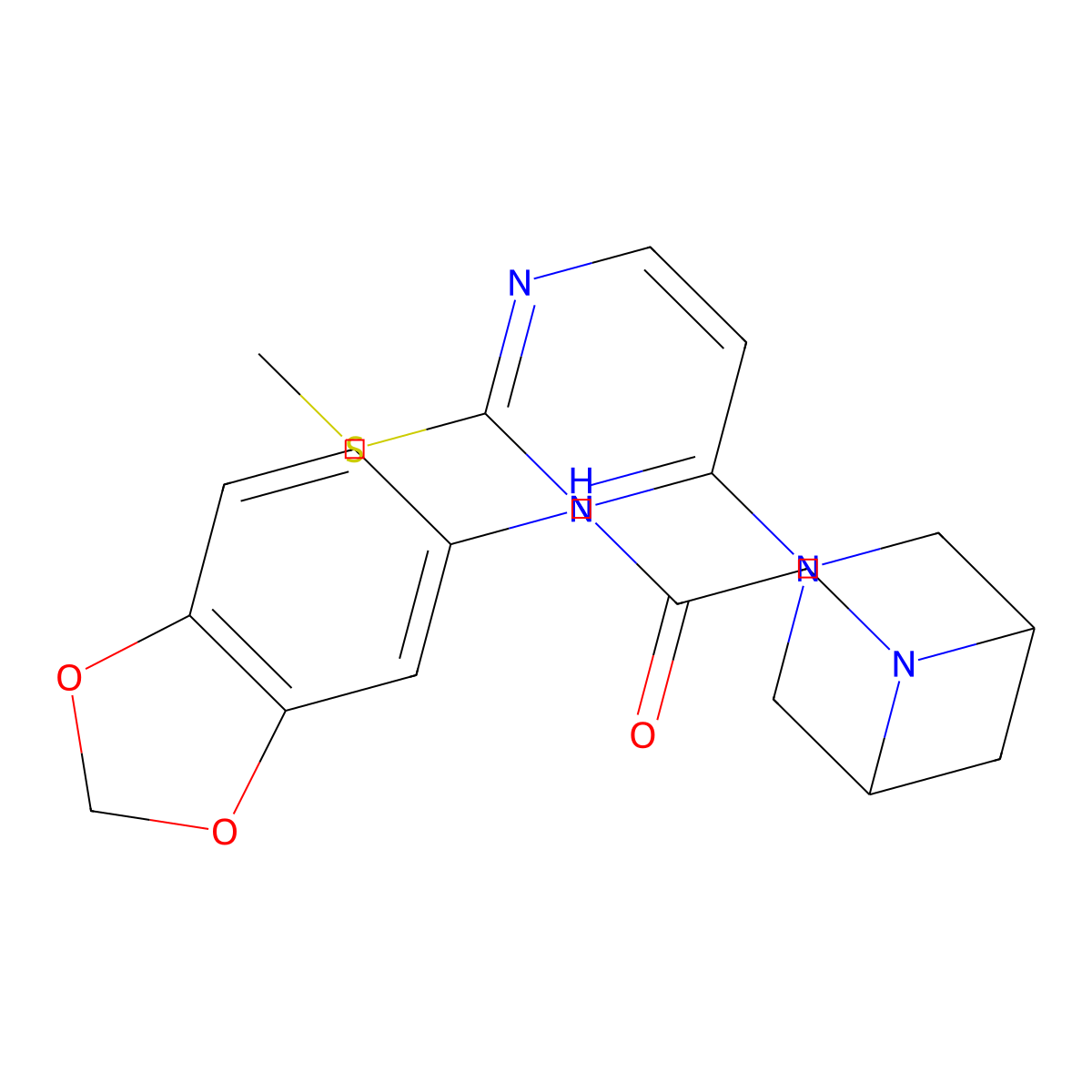 N-(2H-1,3-benzodioxol-5-yl)-2-{3-[2-(methylsulfanyl)pyrimidin-4-yl]-3,6-diazabicyclo[3.1.1]heptan-6-yl}acetamide molecular structure, CAS 3054586-93-2