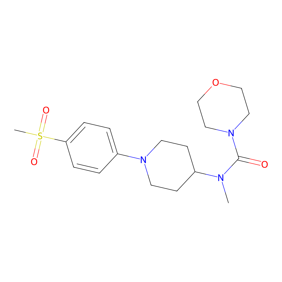N-[1-(4-methanesulfonylphenyl)piperidin-4-yl]-N-methylmorpholine-4-carboxamide molecular structure, CAS 3054586-98-7