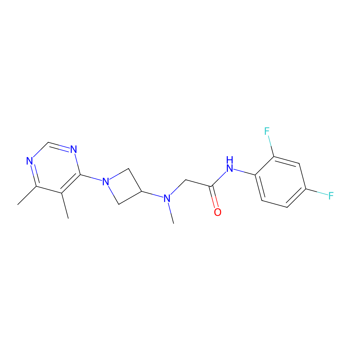 N-(2,4-difluorophenyl)-2-{[1-(5,6-dimethylpyrimidin-4-yl)azetidin-3-yl](methyl)amino}acetamide molecular structure, CAS 3054586-99-8