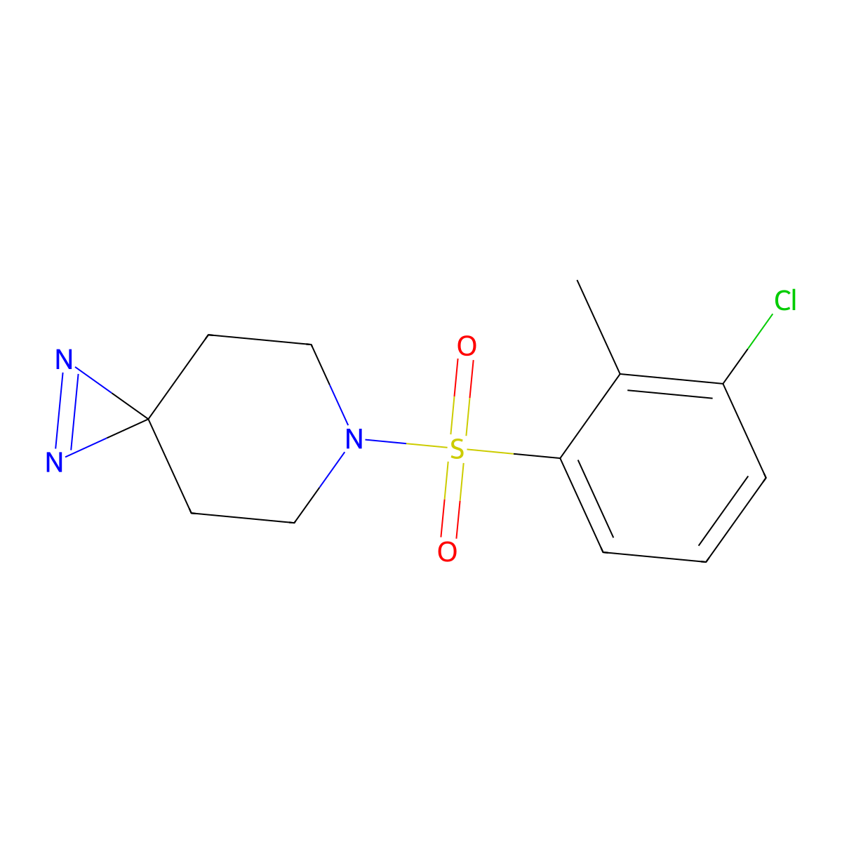 6-(3-Chloro-2-methylbenzenesulfonyl)-1,2,6-triazaspiro[2.5]oct-1-ene molecular structure, CAS 3054587-00-4
