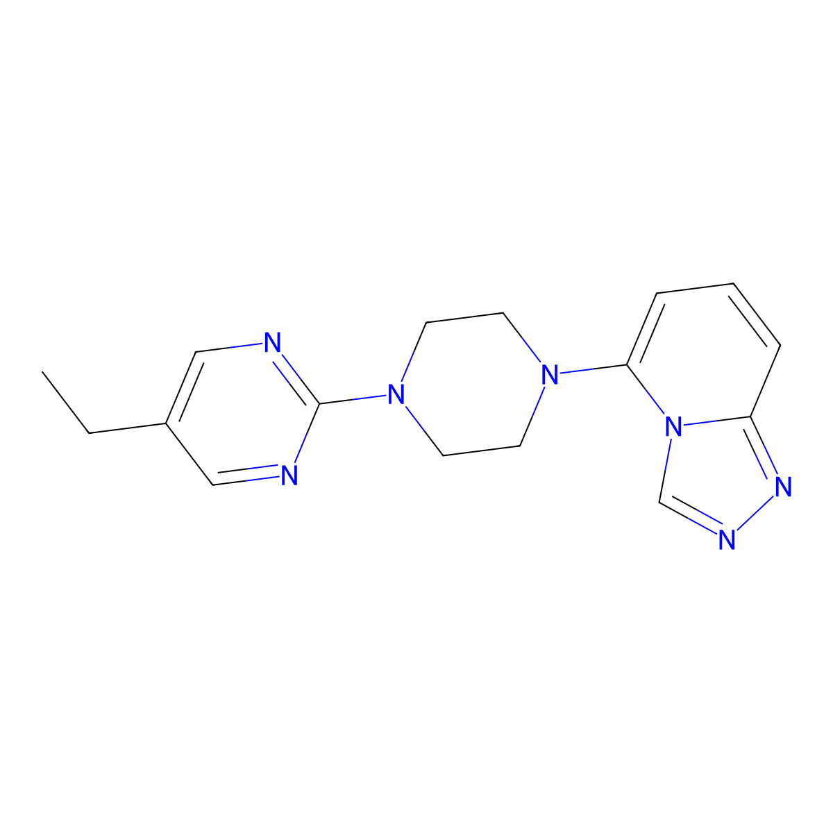 5-Ethyl-2-(4-{[1,2,4]triazolo[4,3-a]pyridin-5-yl}piperazin-1-yl)pyrimidine molecular structure, CAS 3054587-04-8