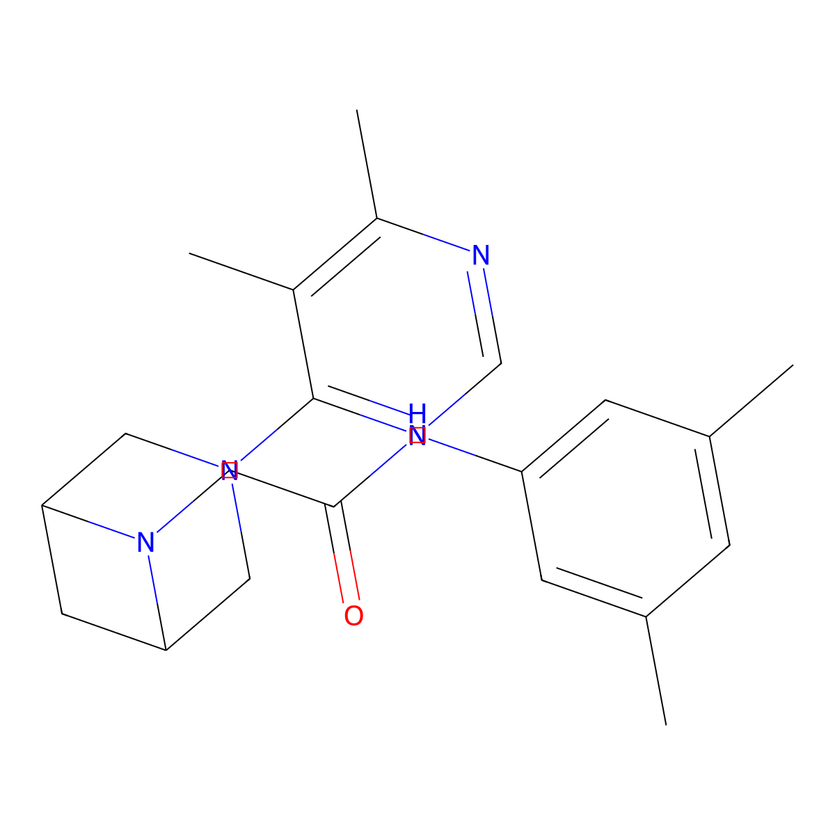 N-(3,5-dimethylphenyl)-2-[3-(5,6-dimethylpyrimidin-4-yl)-3,6-diazabicyclo[3.1.1]heptan-6-yl]acetamide molecular structure, CAS 3054587-12-8