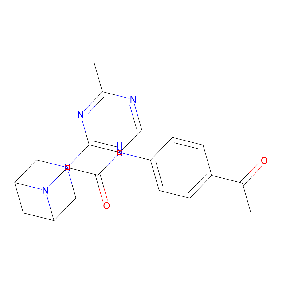 N-(4-acetylphenyl)-2-[3-(2-methylpyrimidin-4-yl)-3,6-diazabicyclo[3.1.1]heptan-6-yl]acetamide molecular structure, CAS 3054587-13-9