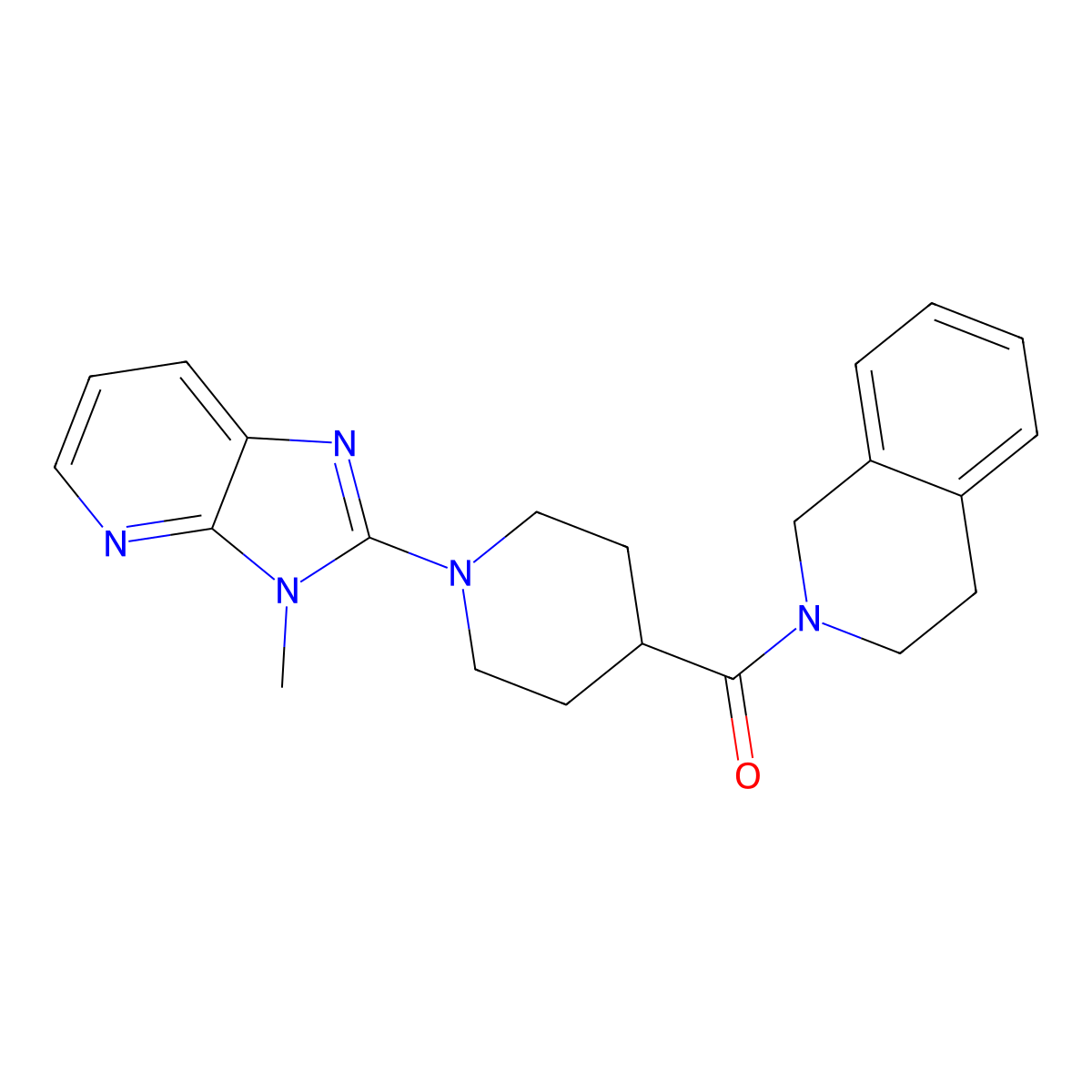 2-(1-{3-methyl-3H-imidazo[4,5-b]pyridin-2-yl}piperidine-4-carbonyl)-1,2,3,4-tetrahydroisoquinoline molecular structure, CAS 3054587-15-1