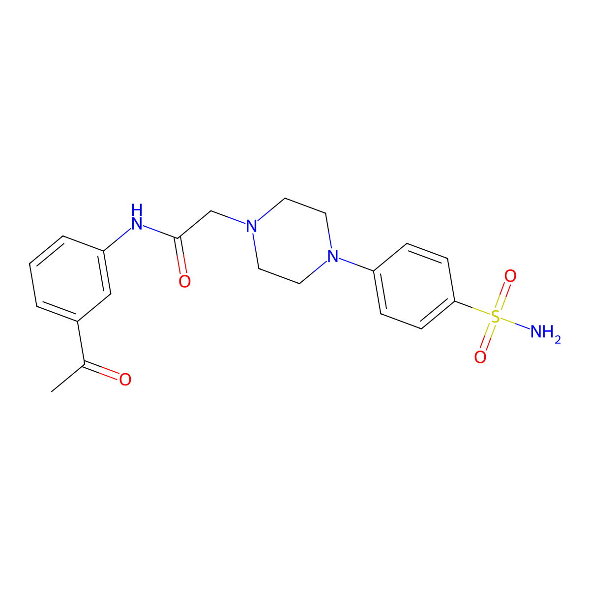 N-(3-acetylphenyl)-2-[4-(4-sulfamoylphenyl)piperazin-1-yl]acetamide molecular structure, CAS 3054587-21-9