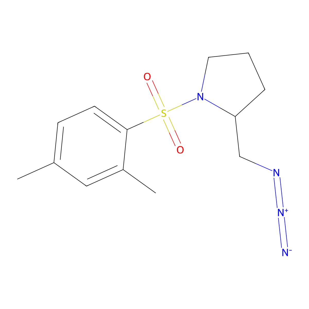 2-(Azidomethyl)-1-(2,4-dimethylbenzenesulfonyl)pyrrolidine molecular structure, CAS 3054587-26-4