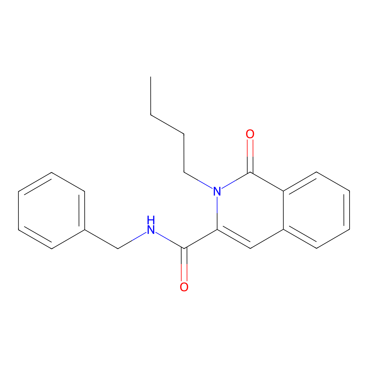 N-benzyl-2-butyl-1-oxo-1,2-dihydroisoquinoline-3-carboxamide molecular structure, CAS 3054587-32-2