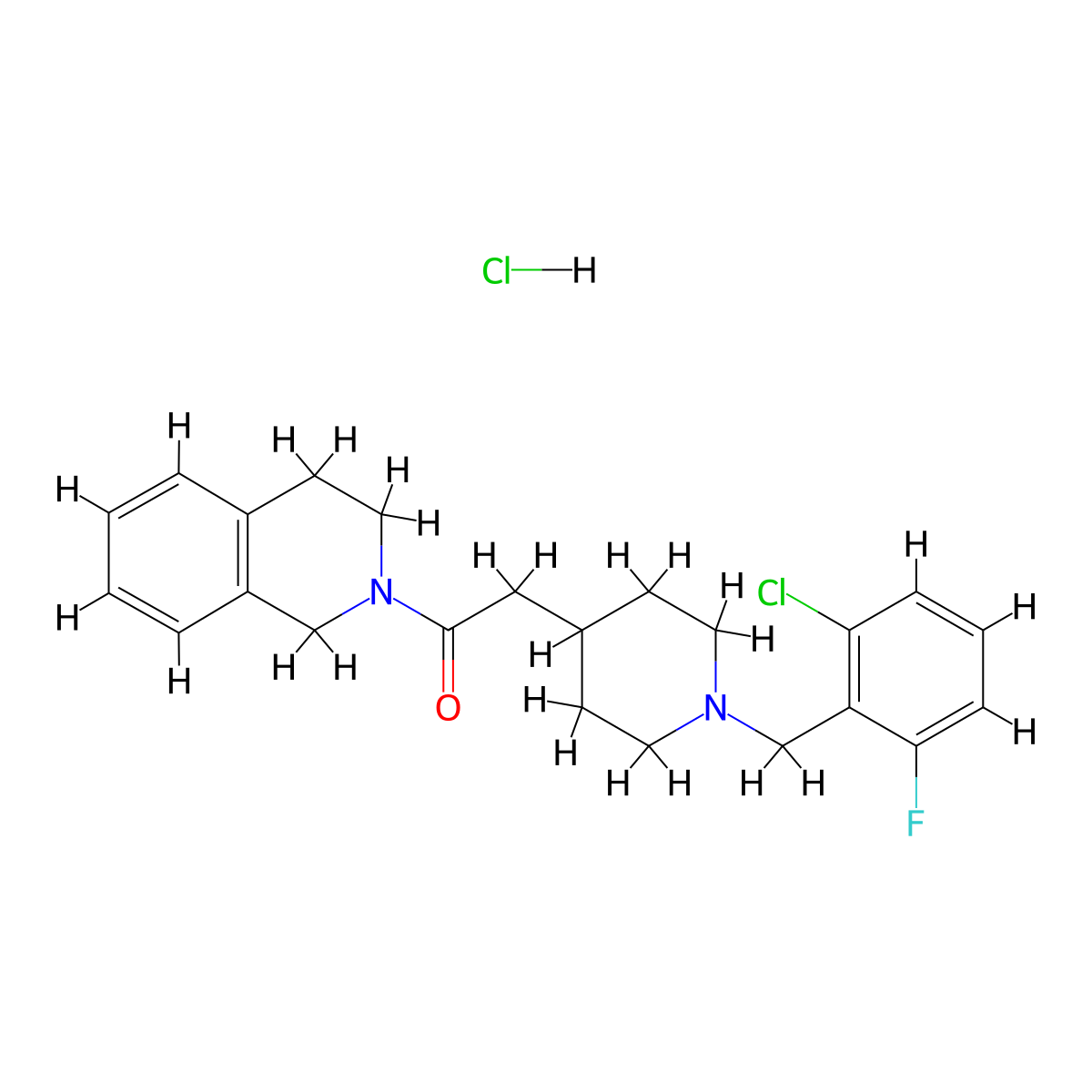 2-{1-[(2-Chloro-6-fluorophenyl)methyl]piperidin-4-yl}-1-(1,2,3,4-tetrahydroisoquinolin-2-yl)ethan-1-one hydrochloride molecular structure, CAS 3054587-58-2