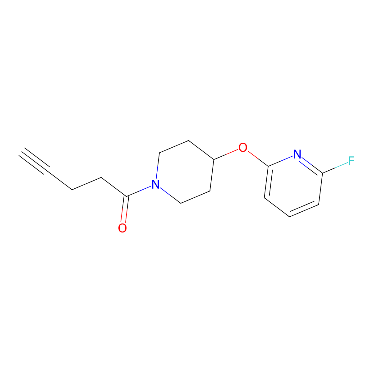 1-{4-[(6-Fluoropyridin-2-yl)oxy]piperidin-1-yl}pent-4-yn-1-one molecular structure, CAS 3054587-60-6