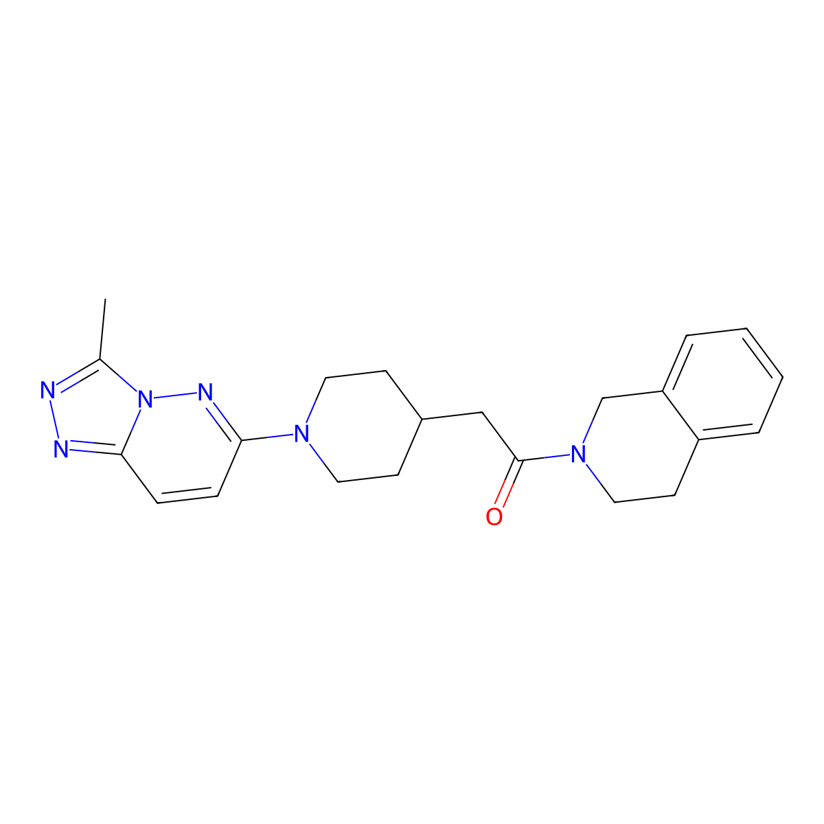 2-(1-{3-Methyl-[1,2,4]triazolo[4,3-b]pyridazin-6-yl}piperidin-4-yl)-1-(1,2,3,4-tetrahydroisoquinolin-2-yl)ethan-1-one molecular structure, CAS 3054587-65-1