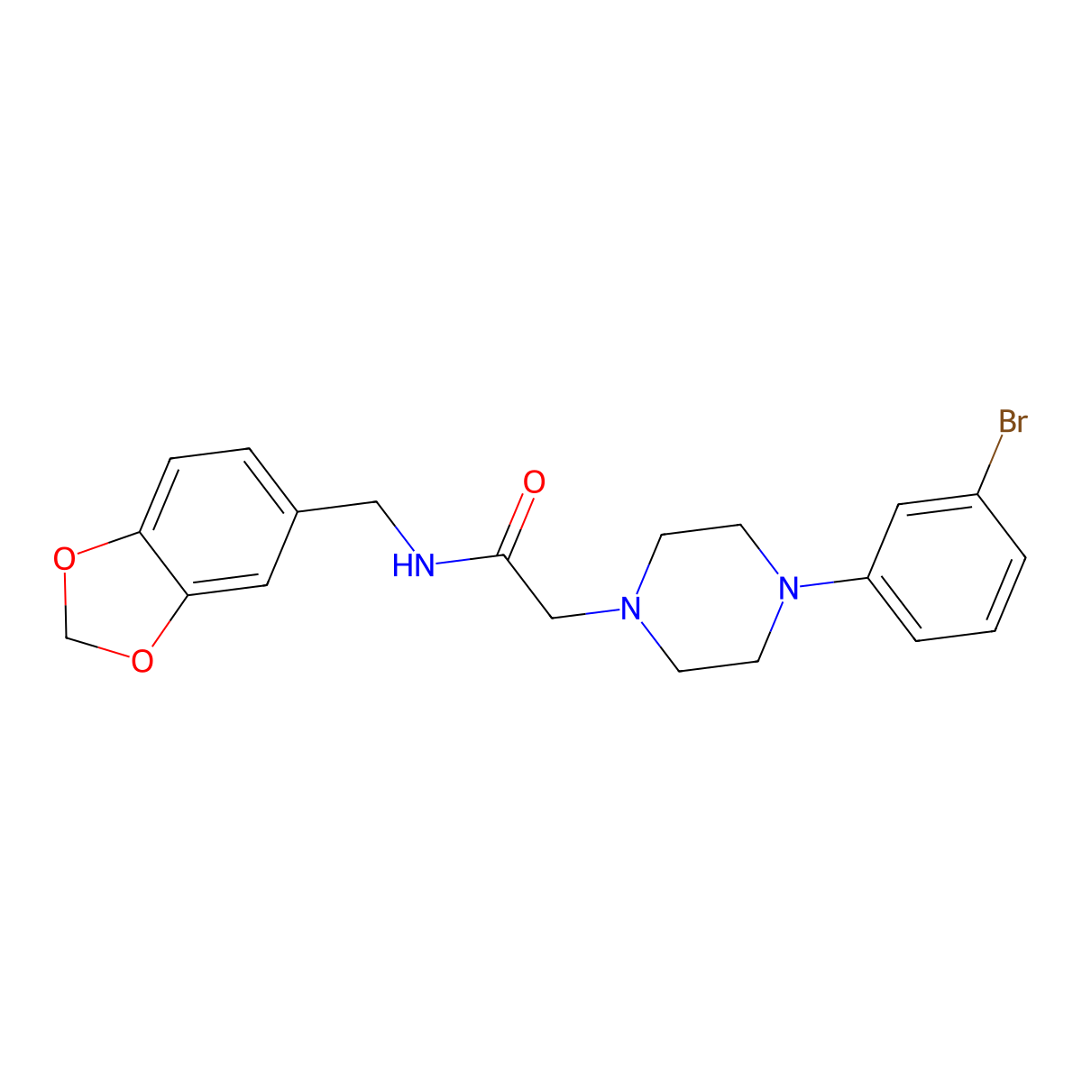 N-[(2H-1,3-benzodioxol-5-yl)methyl]-2-[4-(3-bromophenyl)piperazin-1-yl]acetamide molecular structure, CAS 3054587-70-8