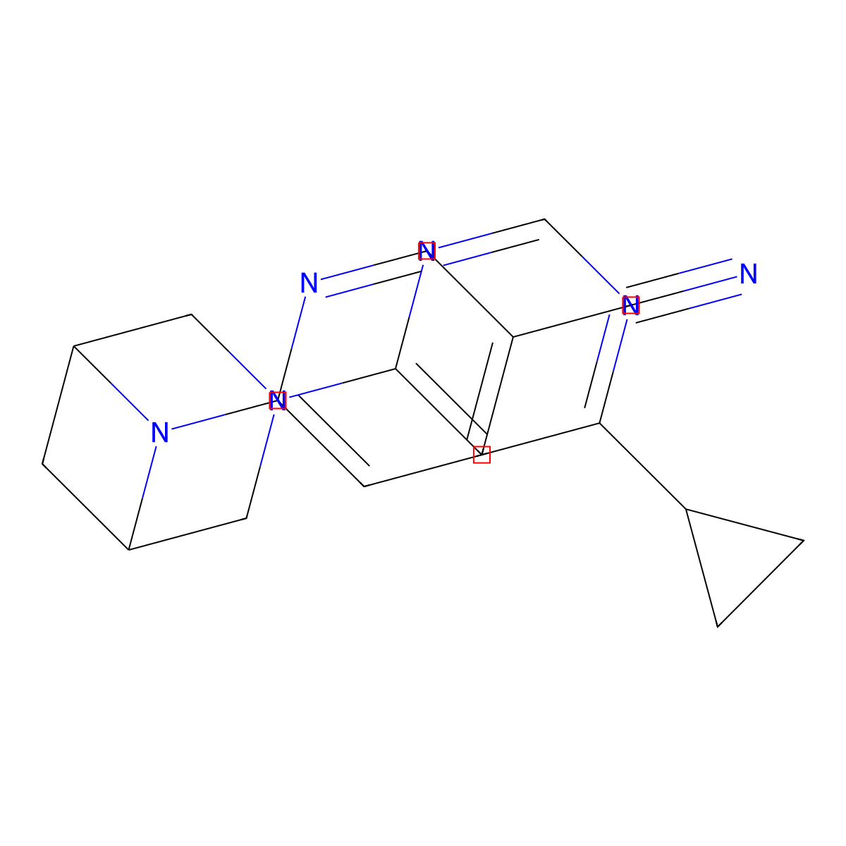 6-[3-(6-Cyclopropylpyrimidin-4-yl)-3,6-diazabicyclo[3.1.1]heptan-6-yl]pyridine-3-carbonitrile molecular structure, CAS 3054587-78-6